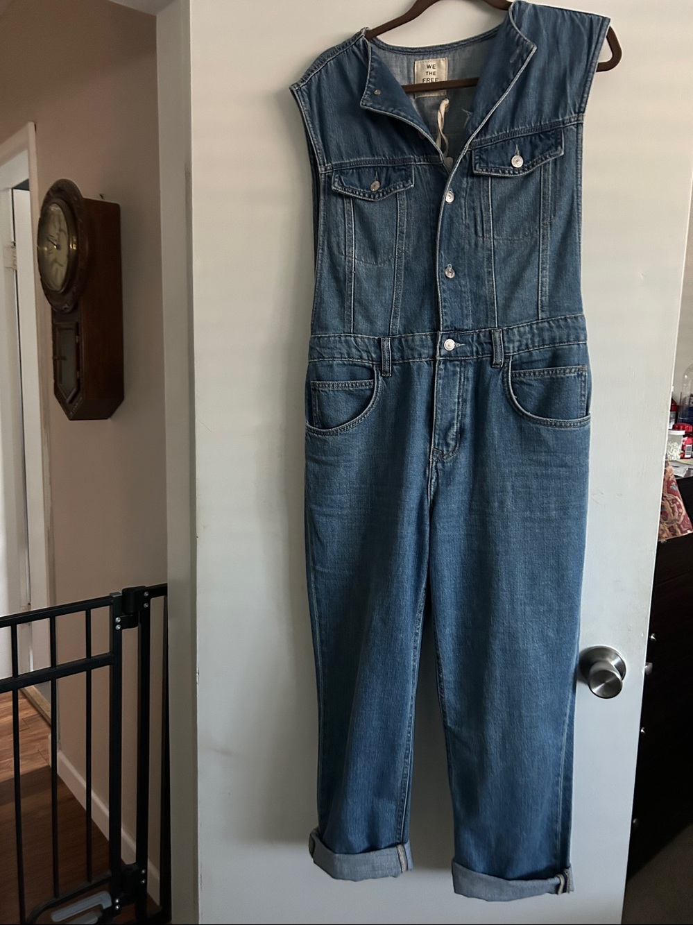 Free People Bea Blue denim jumpsuit-30